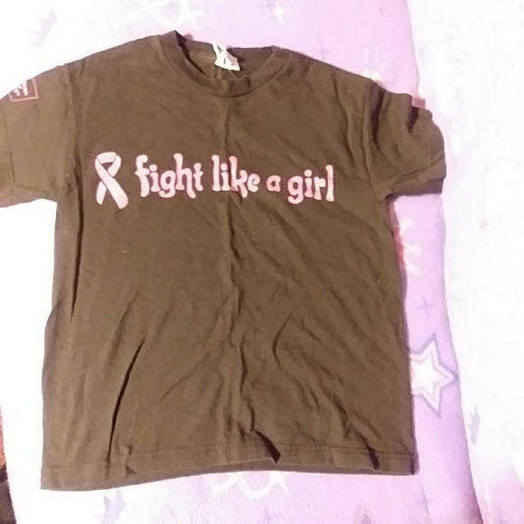 Brown fight like a girl breast cancer shirt pics 980